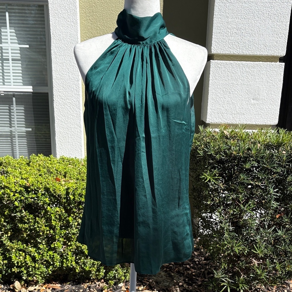 London Times Elegant Green Halter Top